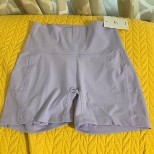 Gymshark Lavender High-Waist Workout Bike Shorts